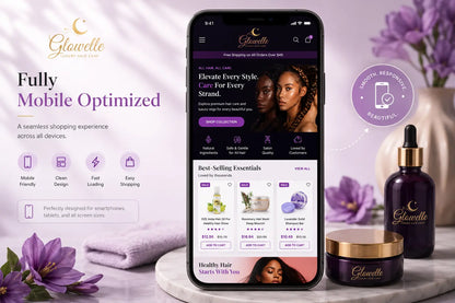 Glowelle luxury hair care product by Ecomplix, featuring elegant packaging and sleek design for healthy, shiny hair.