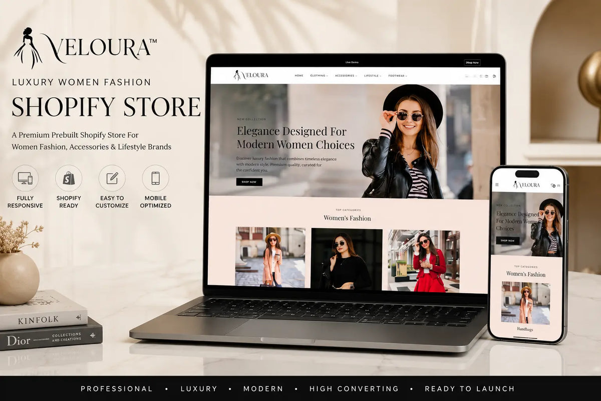 Veloura — Luxury Women Fashion Shopify Store